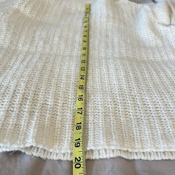 Express Fisherman Cable Knit Sweater Sz M Cowl Neck Cropped Comfy Acrylic Wool - Picture 7 of 9